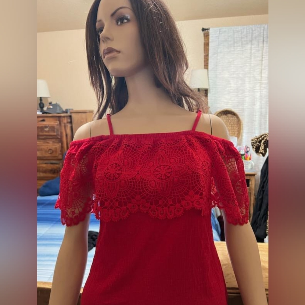 No boundaries red blouse